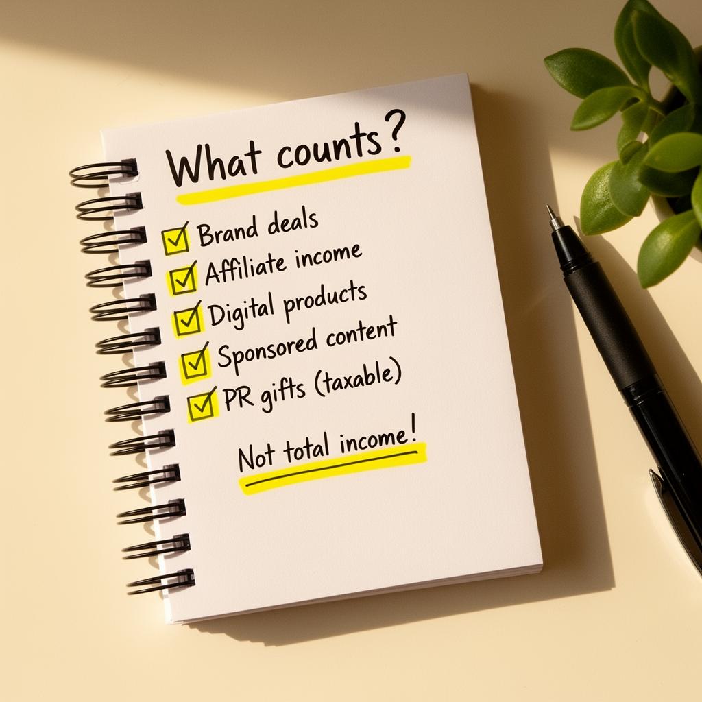 Notebook listing creator income items to review for GST/HST